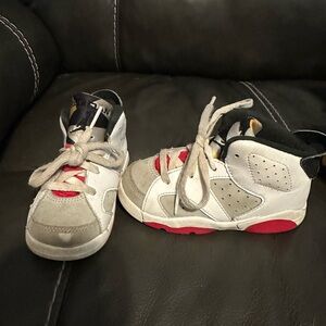Jordan Kids Sneakers in White, Red, and Black
